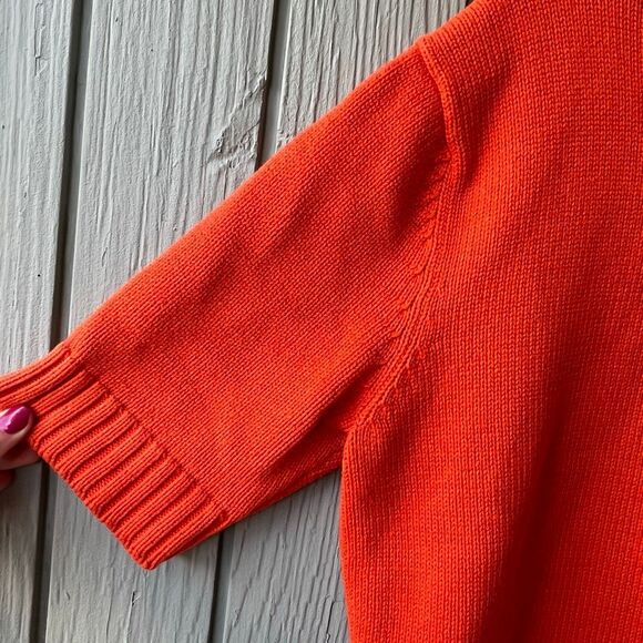 VTG Ralph Lauren Cotton Short Sleeve Turtleneck Sweater Orange L - Picture 5 of 7
